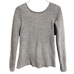 American Eagle Women's Knit Sweater XS Gray Cross Open Back Lightweight